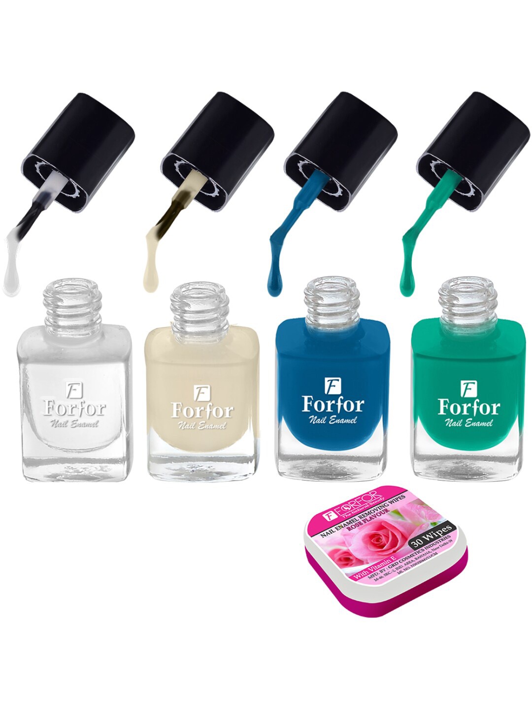 

FORFOR Perfect Stay Trendy Set of 4 Long Lasting Nail Enamels - 5 ml Each, Multi