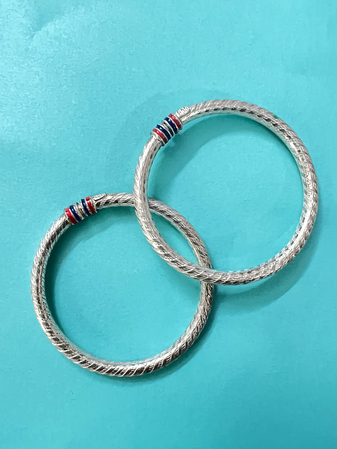 

Arte Jewels 92.5 Hallmark Silver Set Of 2 Baby bangles