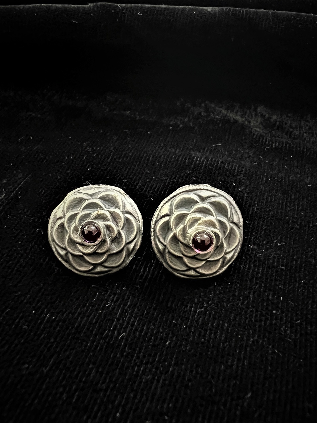 

Arte Jewels Silver-Plated Circular Studs Earrings