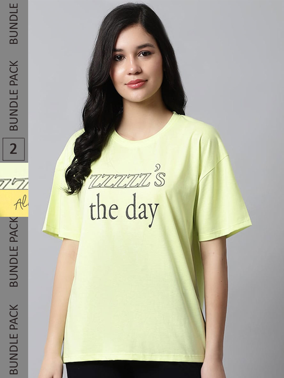 

Kanvin Yellow & Lemon Green Pack Of 2 Printed Lounge T-shirts