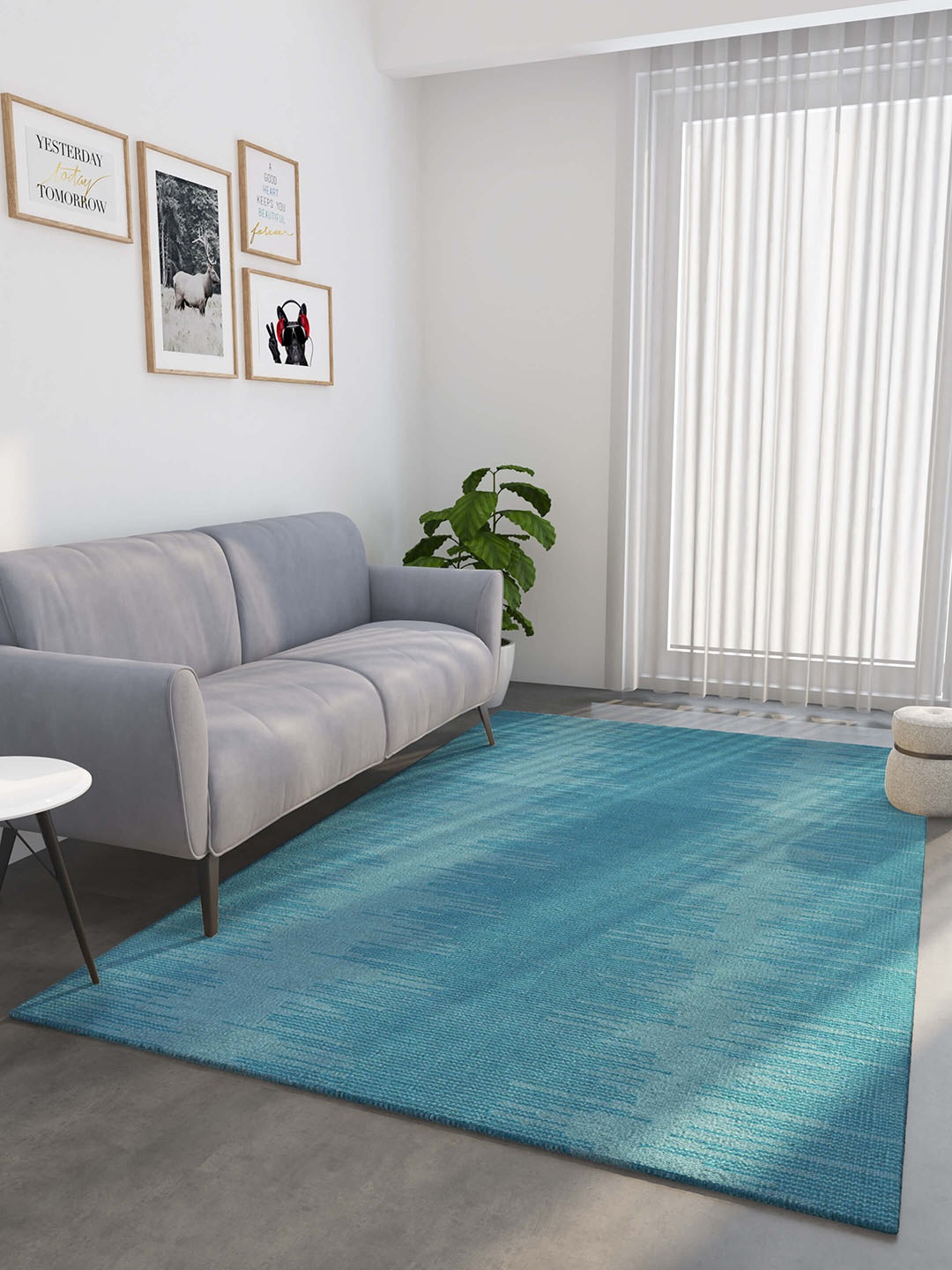 

Jaipur Rugs Teal Blue Tufted Woolen Rectangular Carpet
