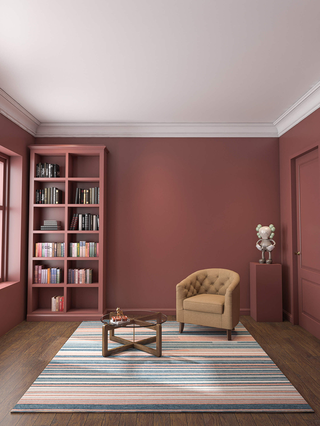 

Jaipur Rugs Bespoke Sile Blue & Grey Striped Woolen Rectangular Carpet