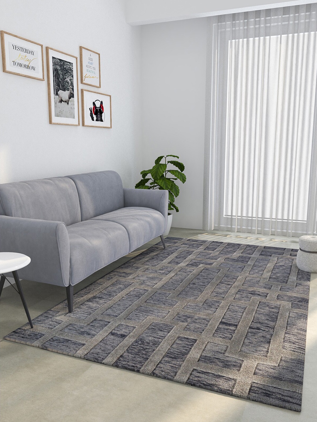 

Jaipur Rugs Grey Geometric Pattern Woolen Rectangular Carpet