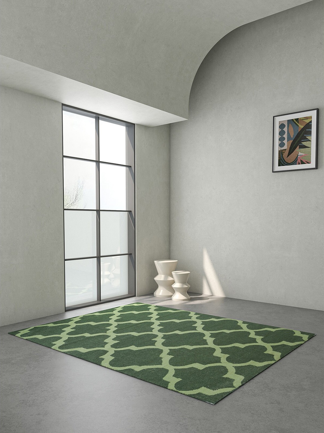 

Jaipur Rugs Bespoke Sile Green Geometric Pattern Tufted Woolen Rectangular Carpet