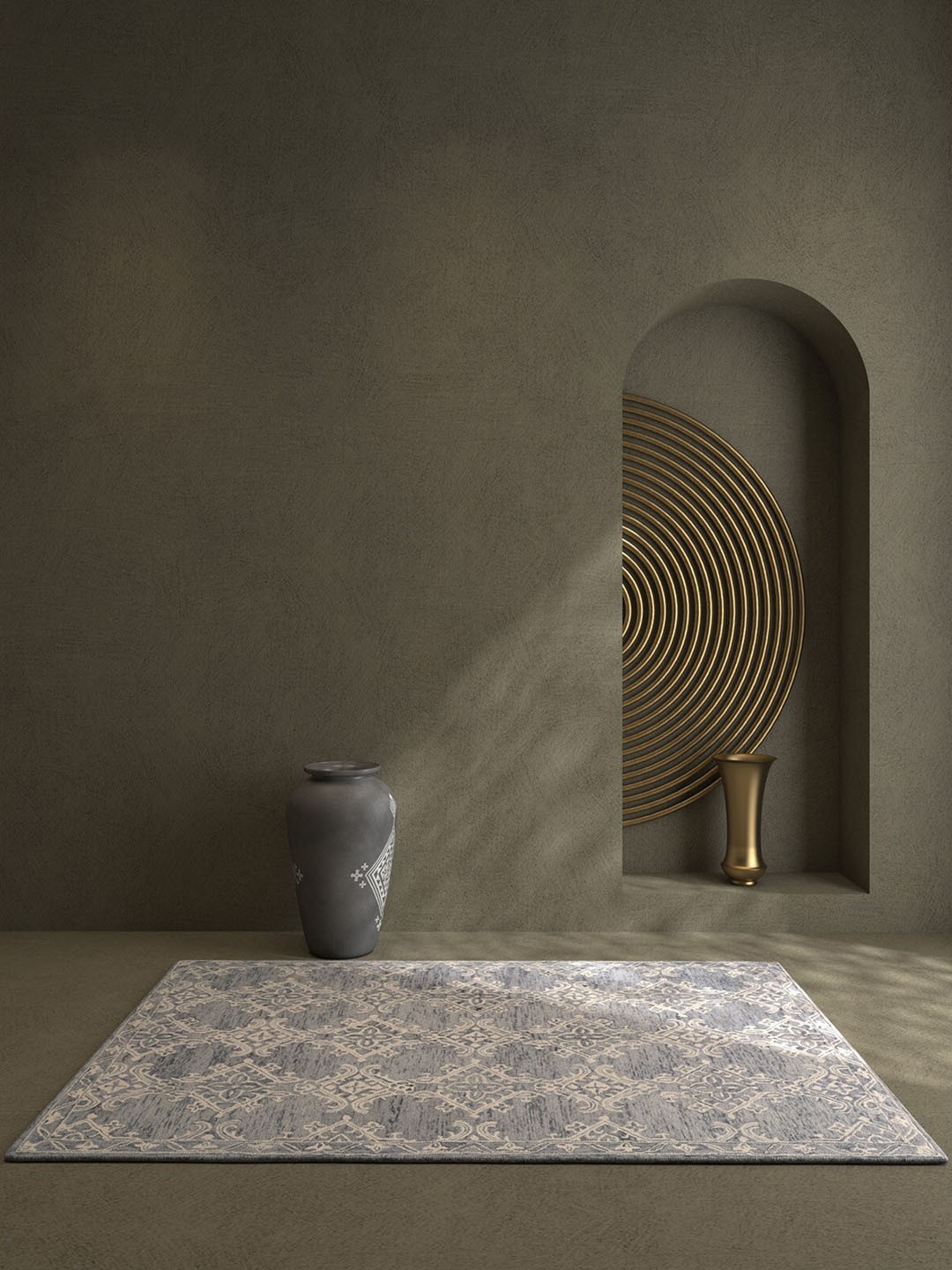 

Jaipur Rugs Grey & Beige Moroccan Pattern Tufted Woolen Rectangular Carpet