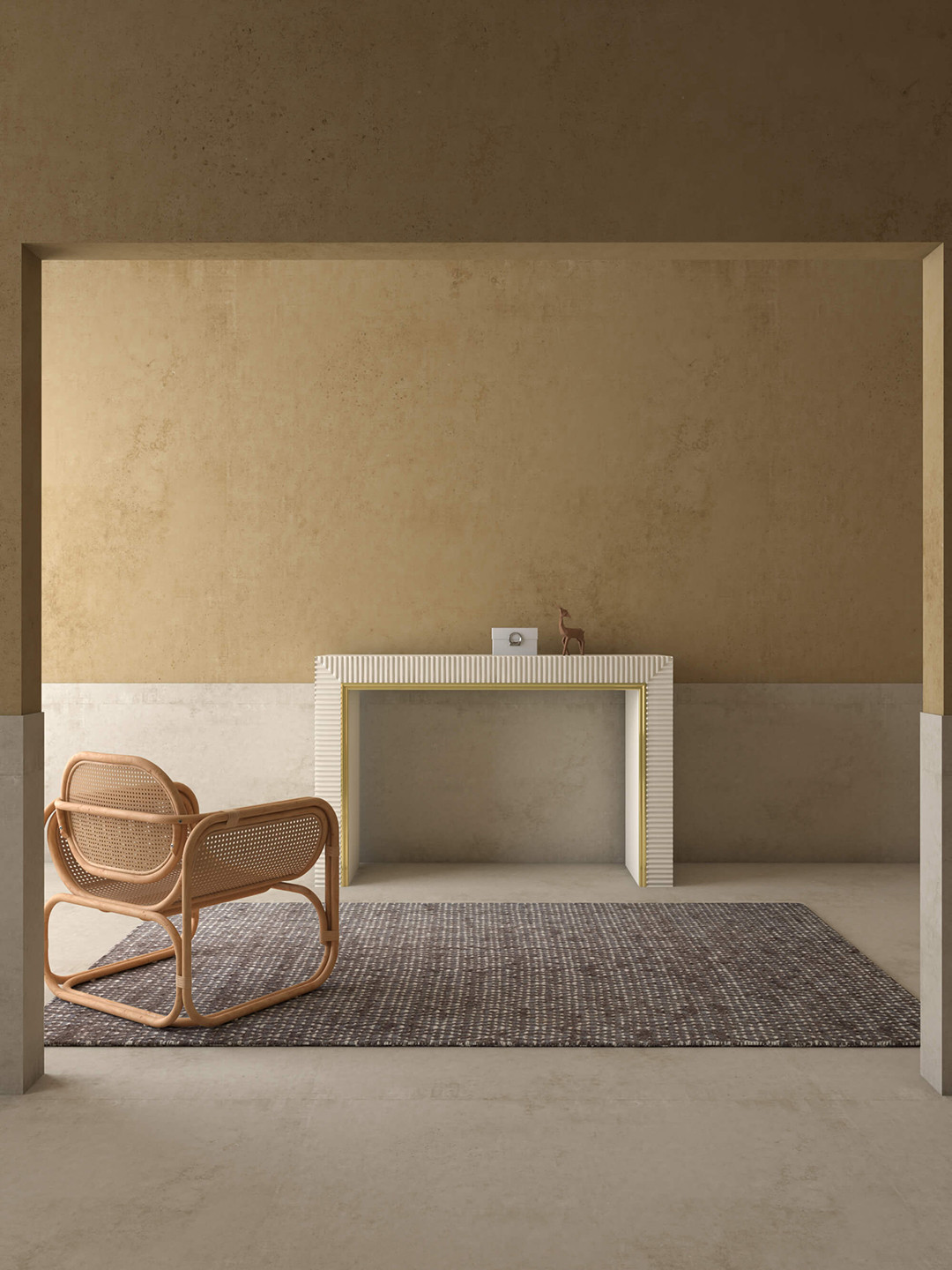 

Jaipur Rugs Bespoke Sile Brown & White Diamond Pattern Tufted Woolen Rectangular Carpet, Beige