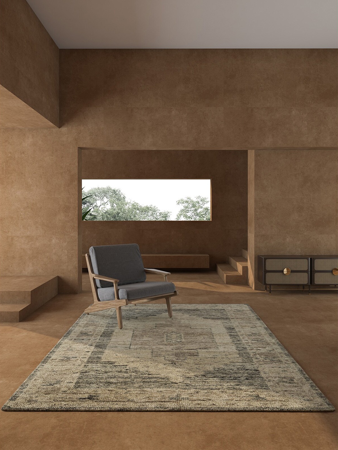 

Jaipur Rugs Grey & Brown Abstract Pattern Knotted Woolen Rectangular Carpet