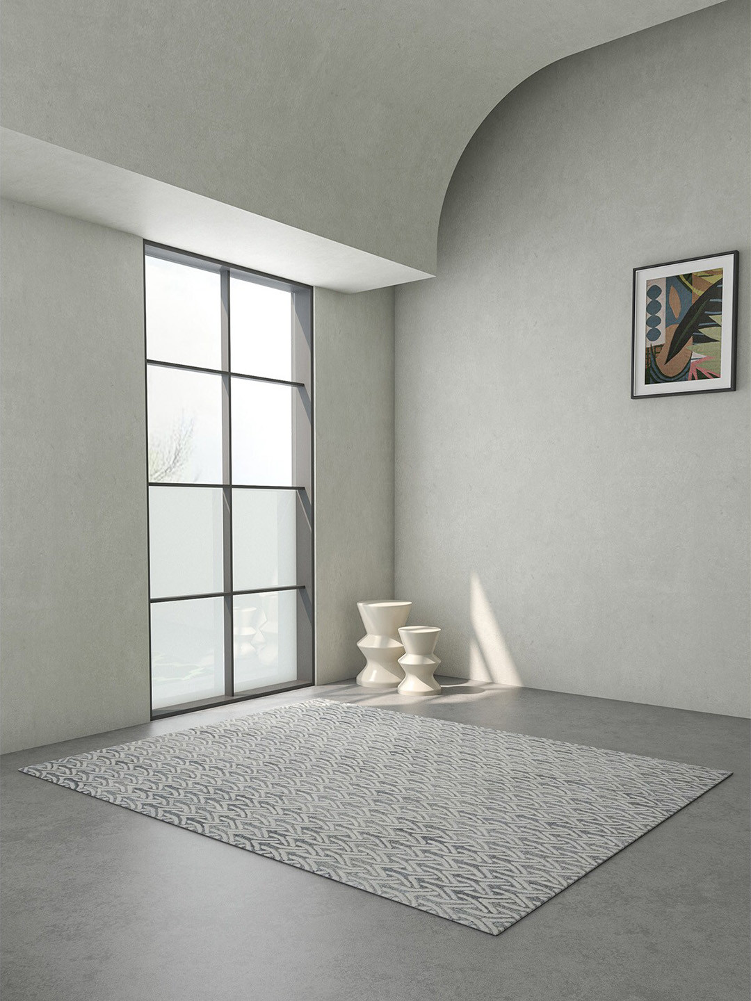 

Jaipur Rugs Pathways Grey & White Geometric Pattern Tufted Woolen Rectangular Carpet
