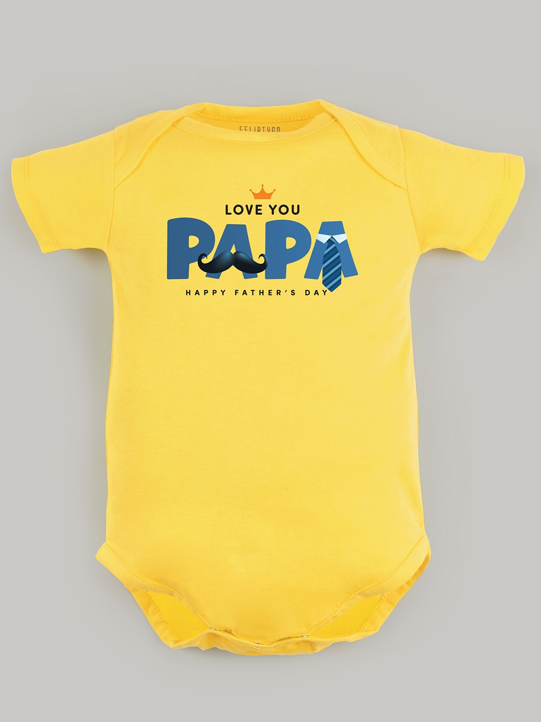 

FFLIRTYGO Infants Fathers Day Printed Pure Cotton Bodysuit, Yellow