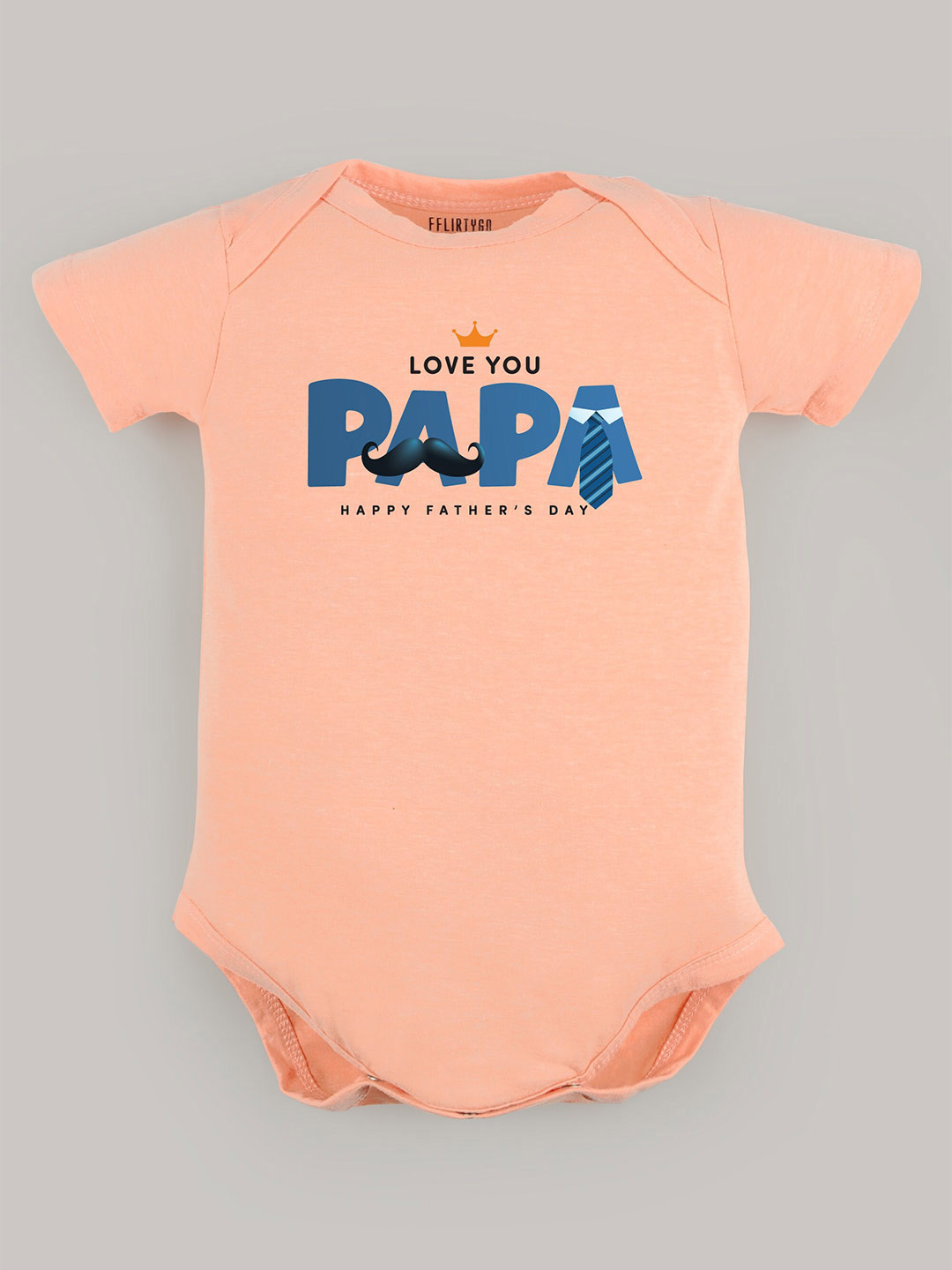 

FFLIRTYGO Infants Kids Typography Printed Cotton Bodysuit, Peach