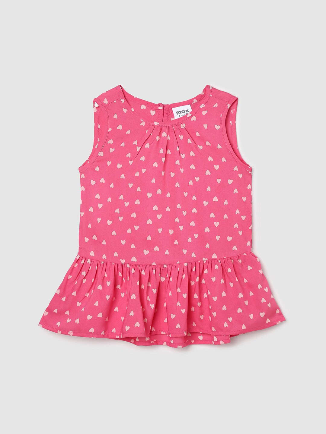 

max Geometric Print Peplum Top, Red