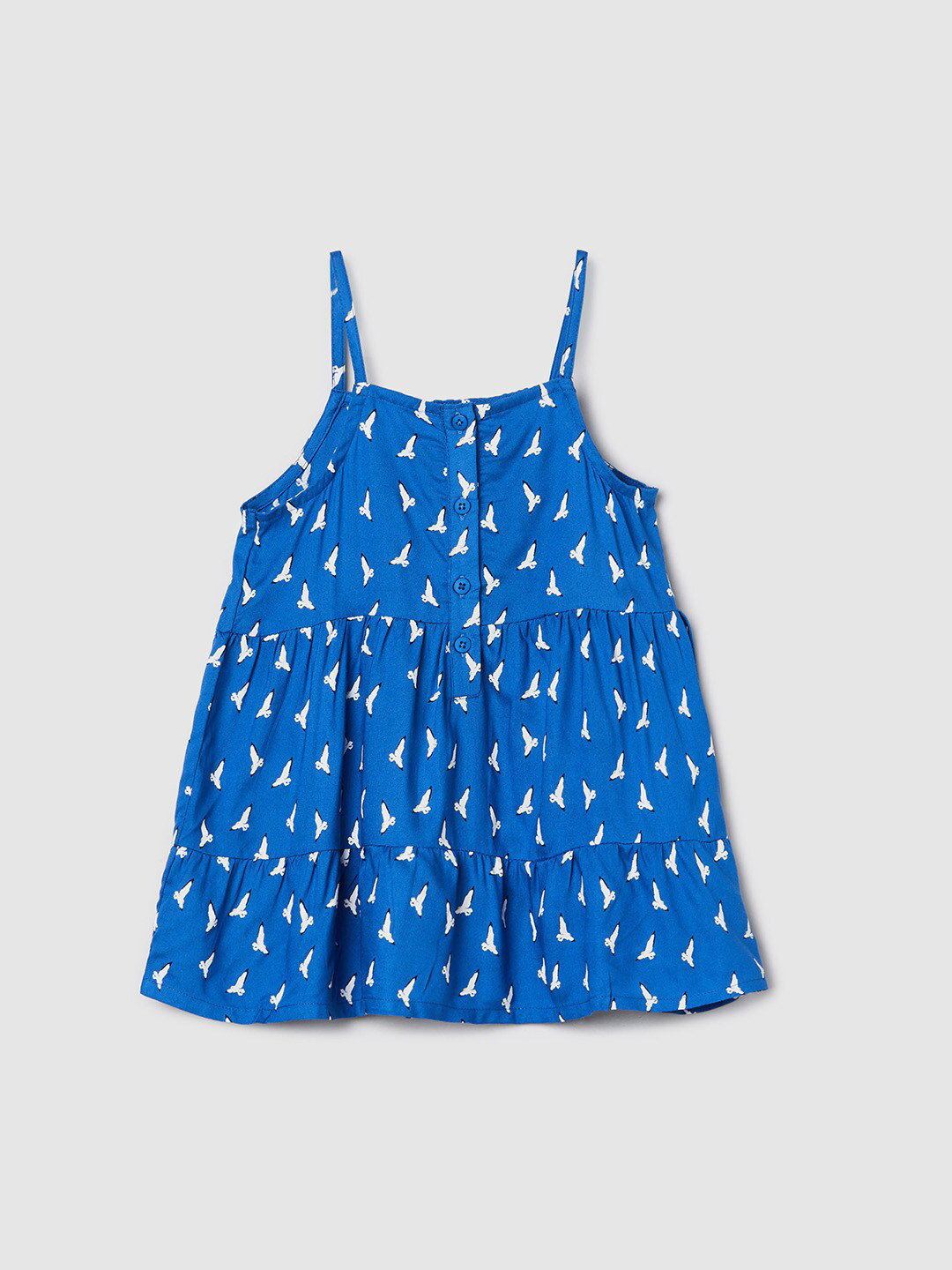 

max Blue Girls Printed Sleeveless A-Line Top