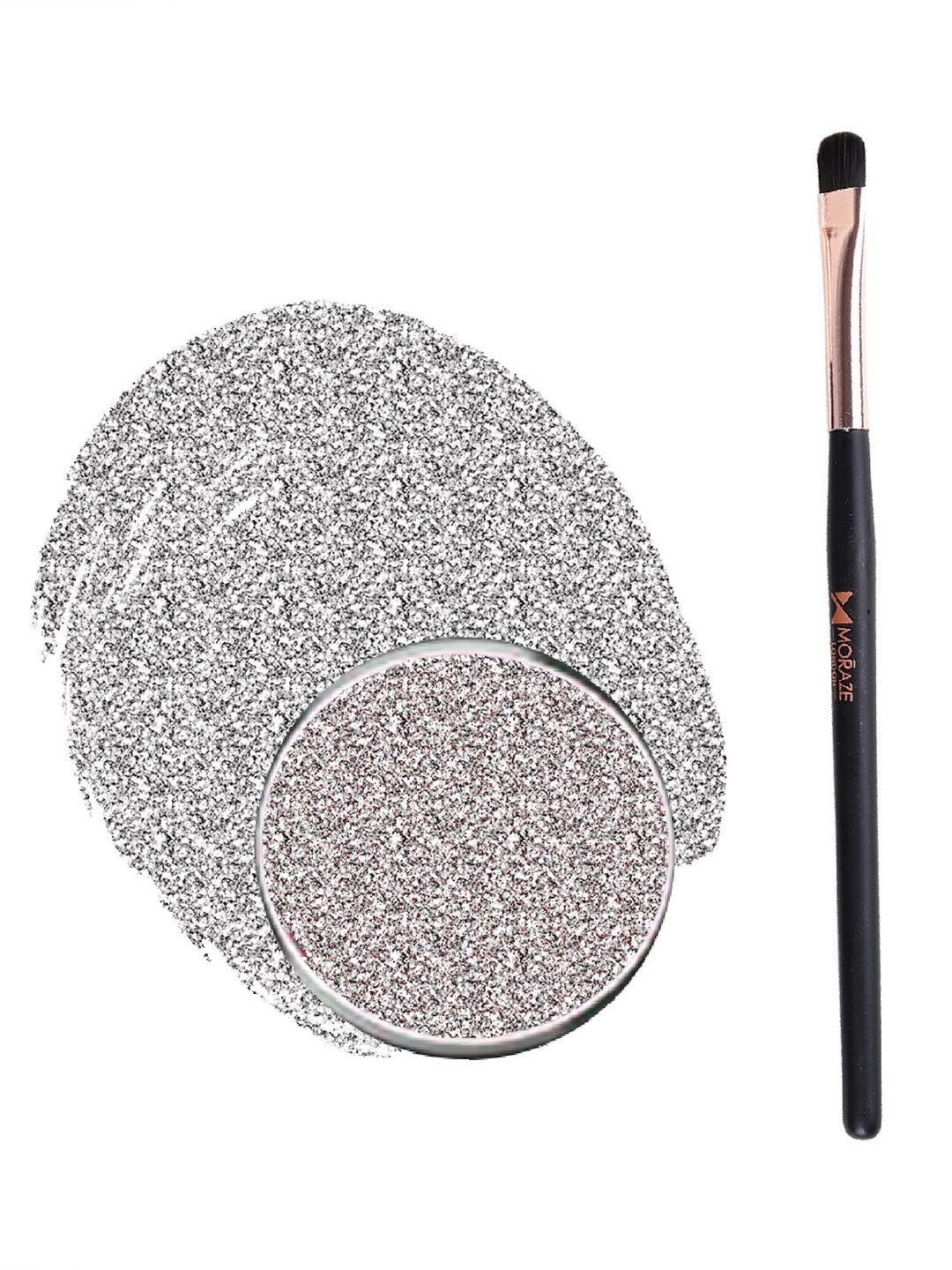 

Moraze Long Lasting Smudge Proof Eyeshadow with Brush 1.1g - Moon Light, Silver