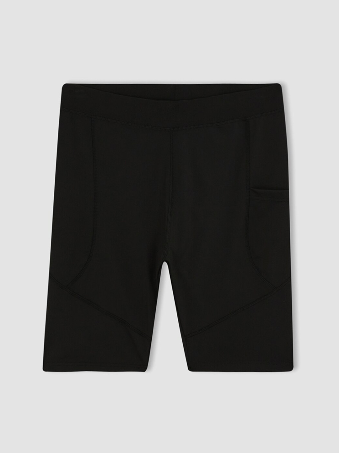 

DeFacto Men Mid-Rise Skinny Fit Sports Shorts, Black