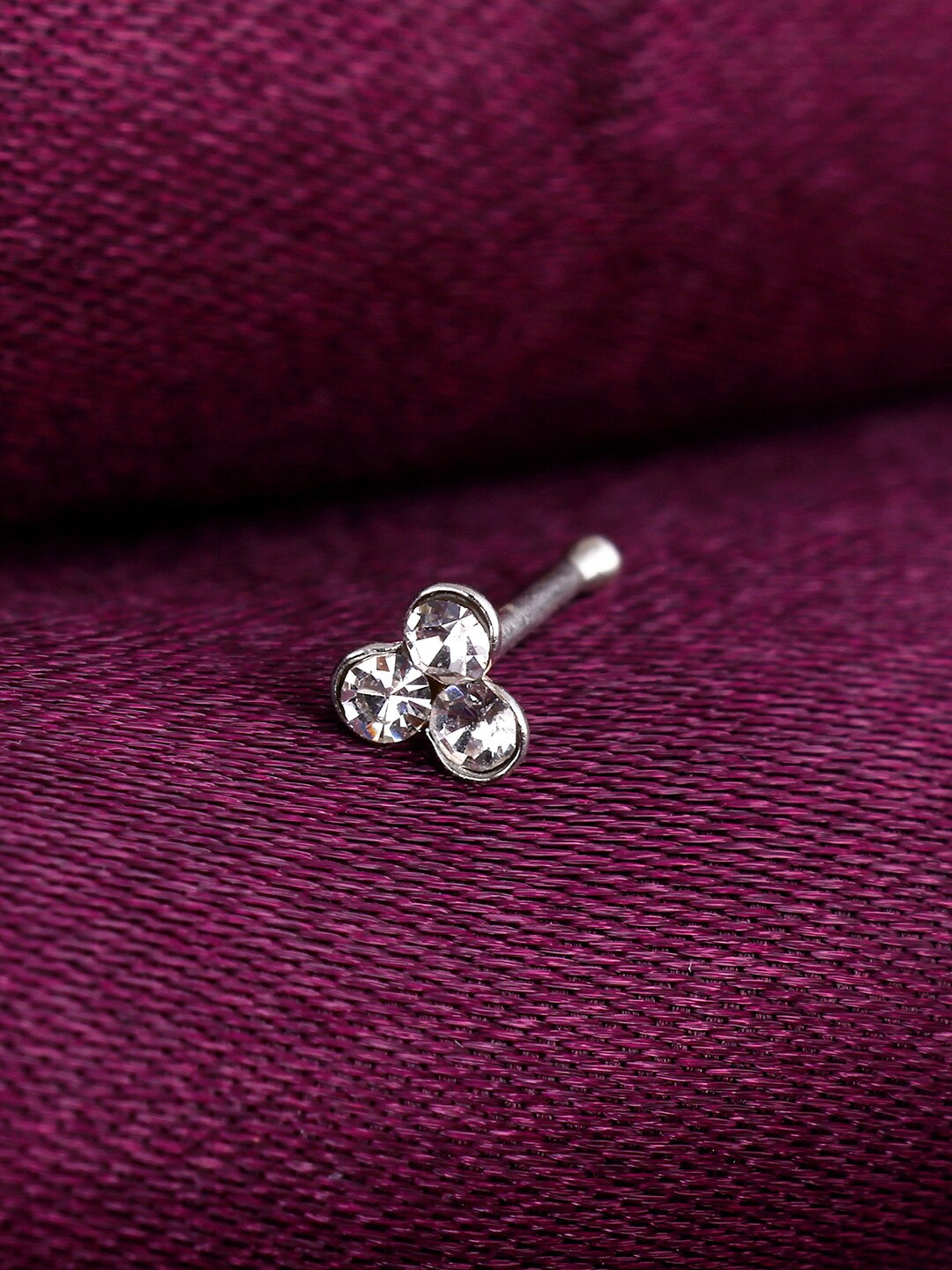 

GIVA Rhodium-Plated 925 Sterling Silver CZ-Studded Nosepin