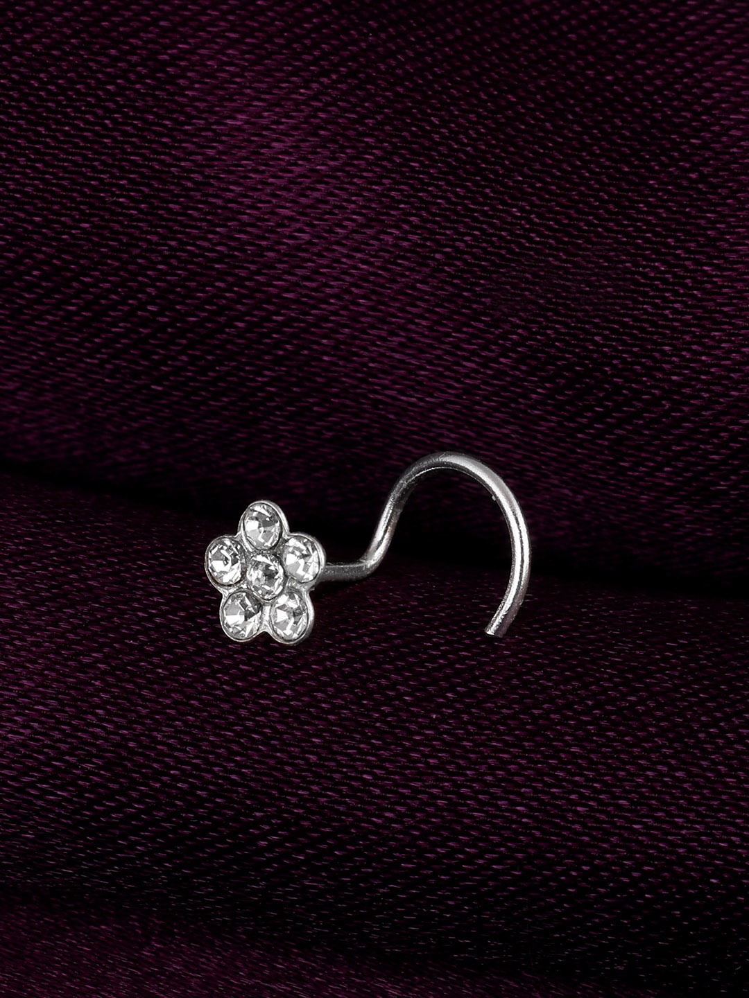 

GIVA Rhodium-Plated 925 Sterling Silver Little Flower Nosepin