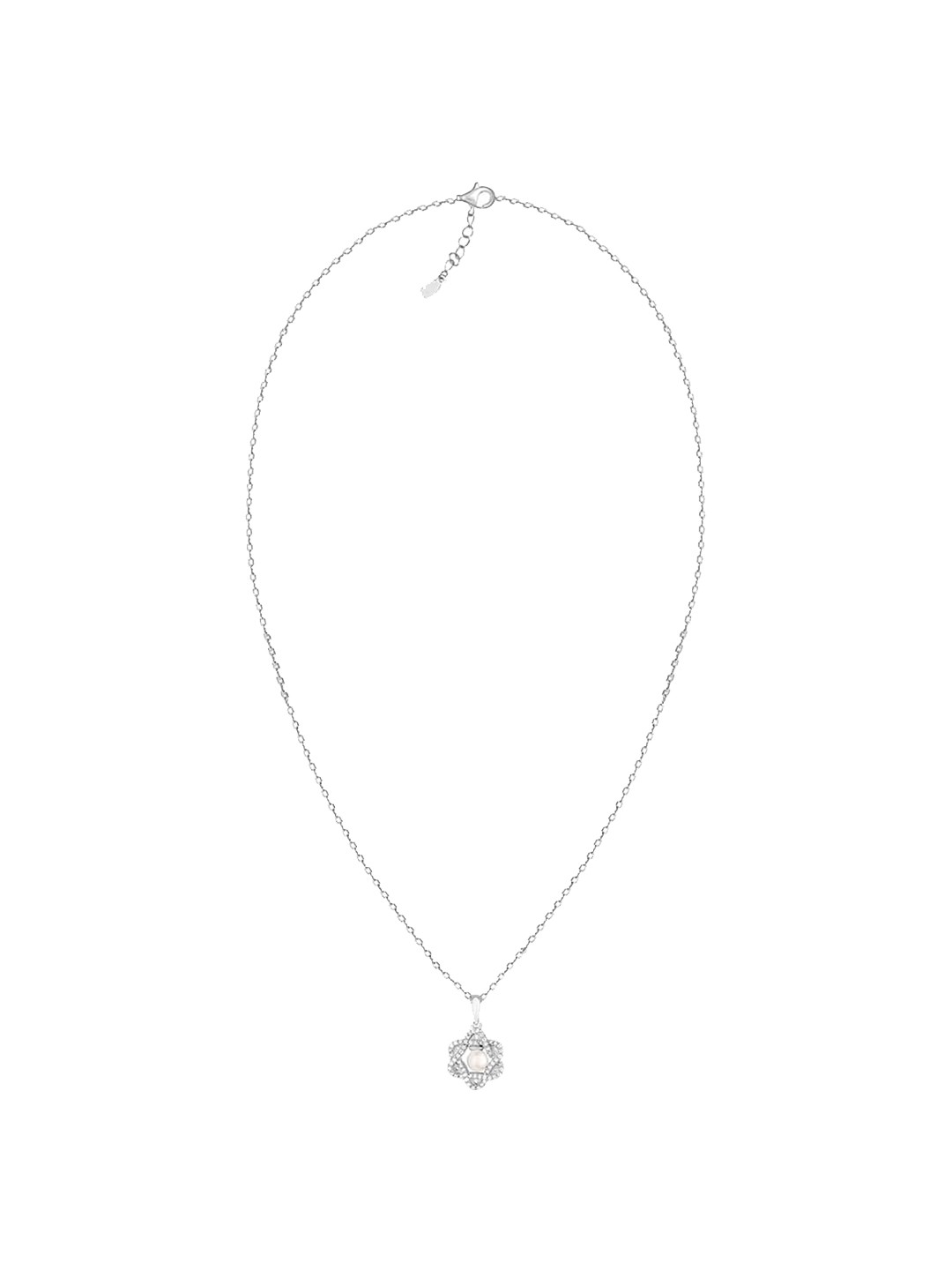 

GIVA 925 Sterling Silver Rhodium-Plated Pearl-Studded Pendant With Chain