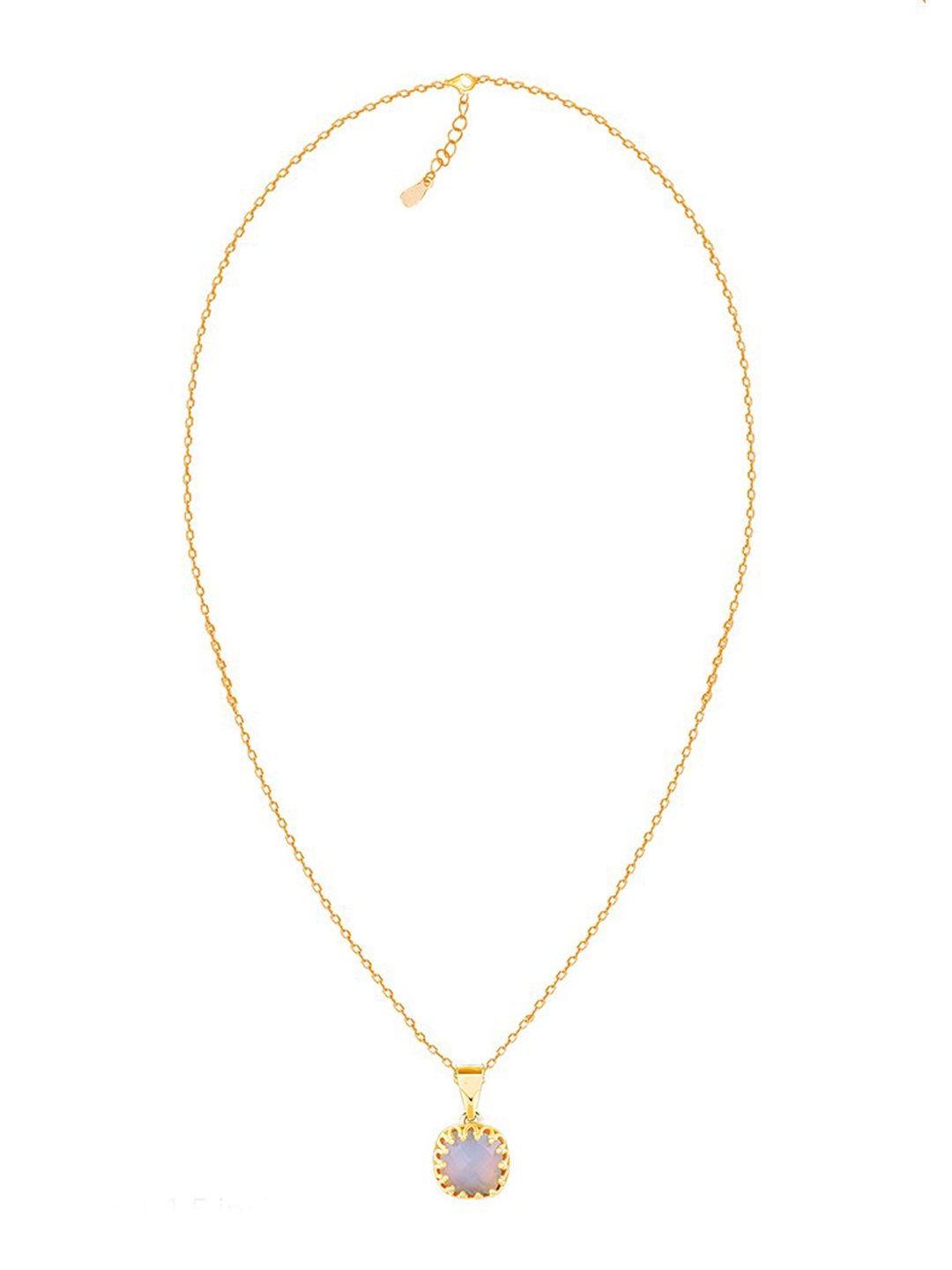 

GIVA 925 Sterling Silver Gold-Plated Stone-Studded Pendant With Chain