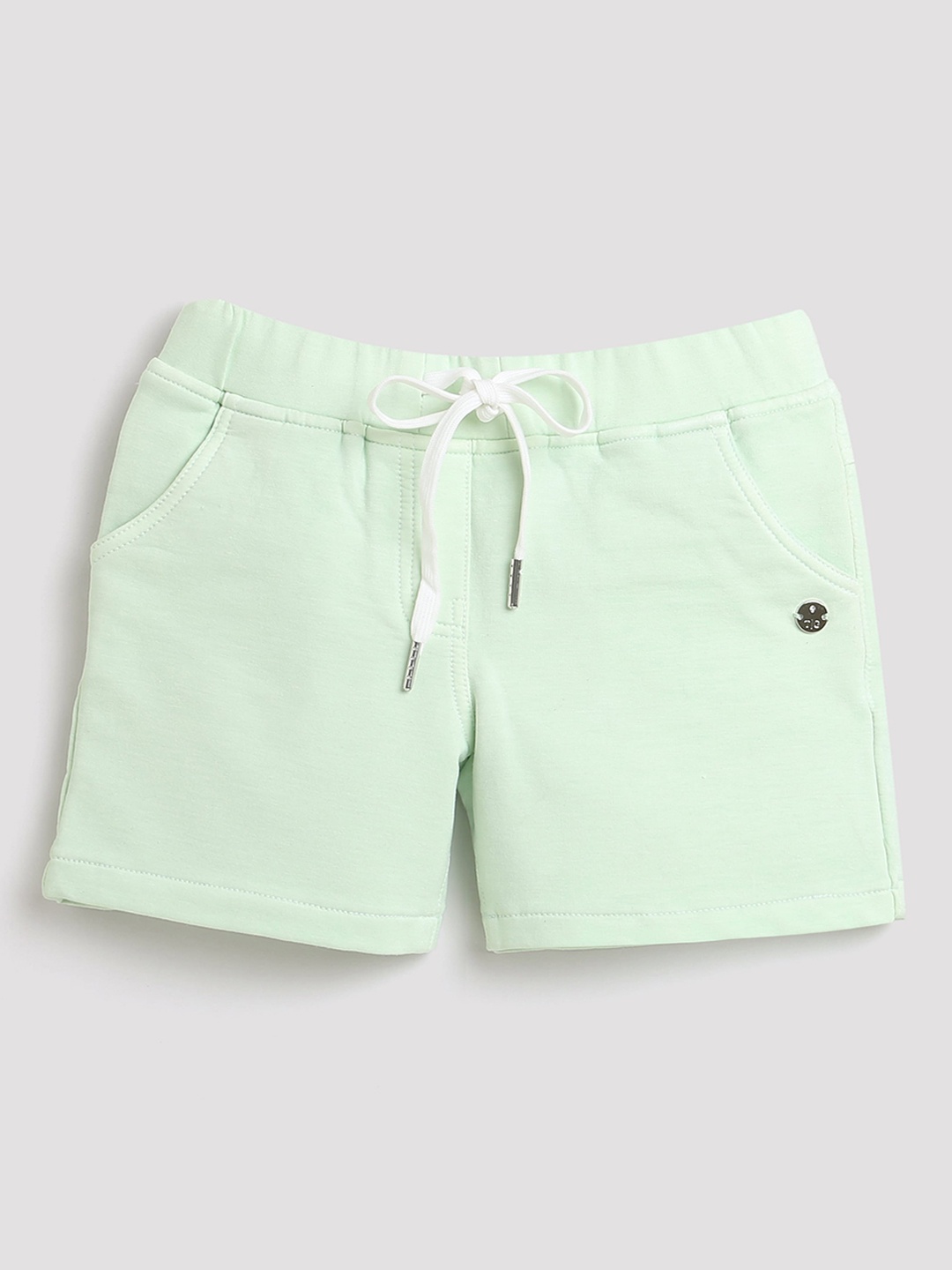 

Tiny Girl Girls Mid Rise Cotton Shorts, Green