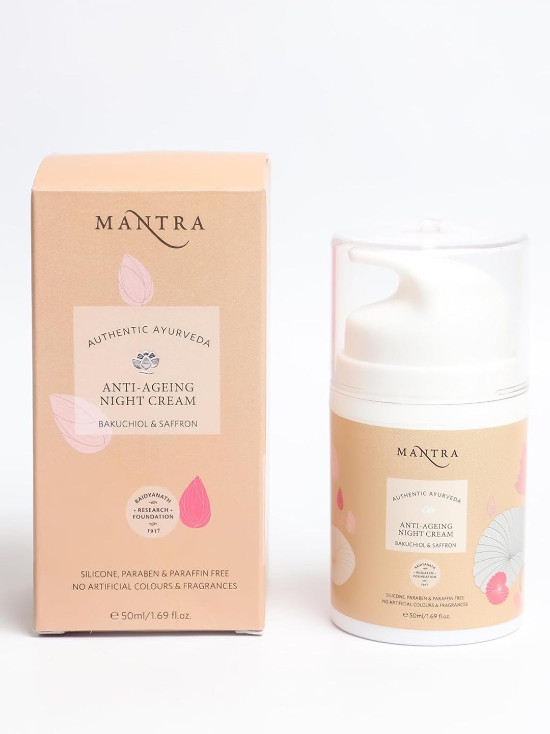 

Mantra Herbal Anti-Ageing Night Cream With Bakuchiol & Saffron - 50ml, Peach