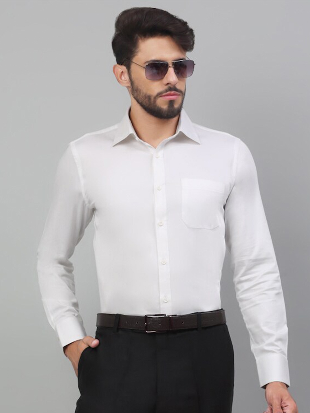

LOUIS STITCH Comfort Premium Cotton Opaque Formal Shirt, White