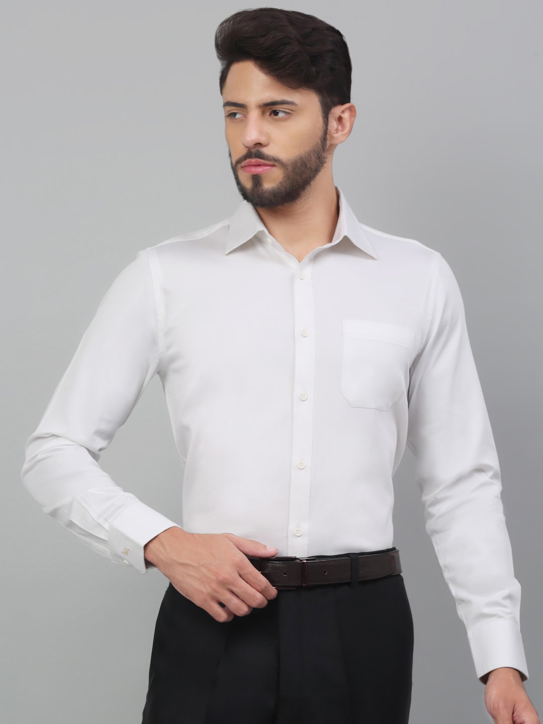 

LOUIS STITCH Comfort Fit Cotton Formal Shirt, White