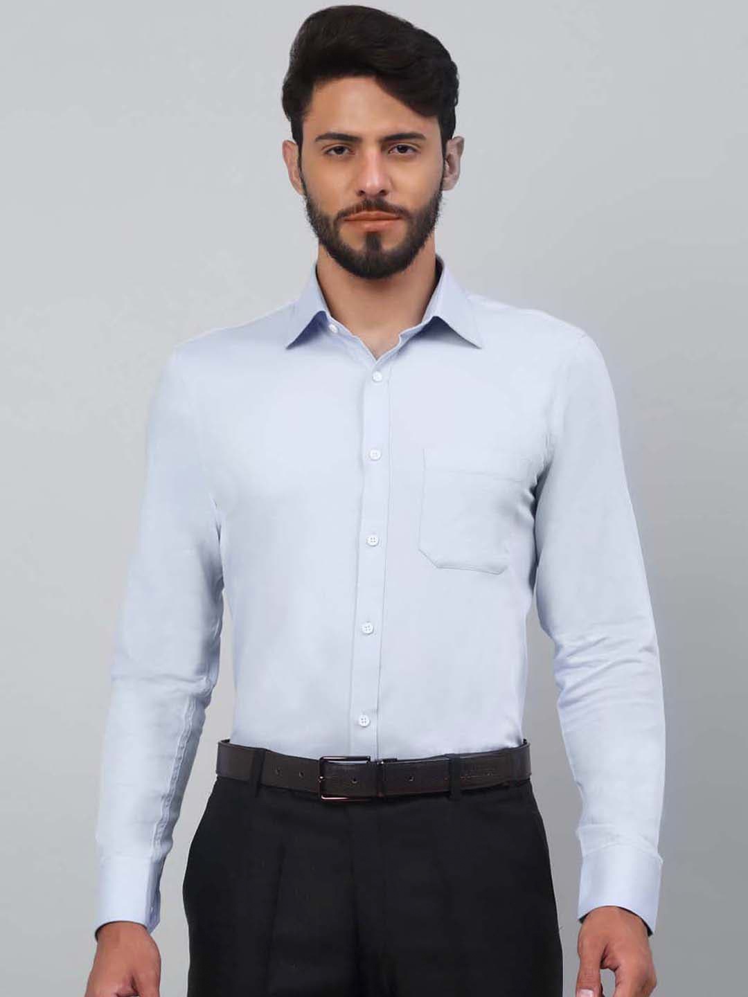 

LOUIS STITCH Spread Collar Comfort Opaque Cotton Formal Shirt, Blue