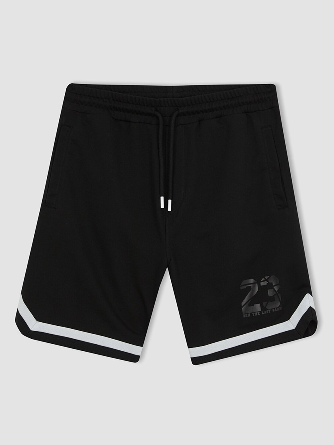 

DeFacto Men Mid Rise Sports Shorts, Black