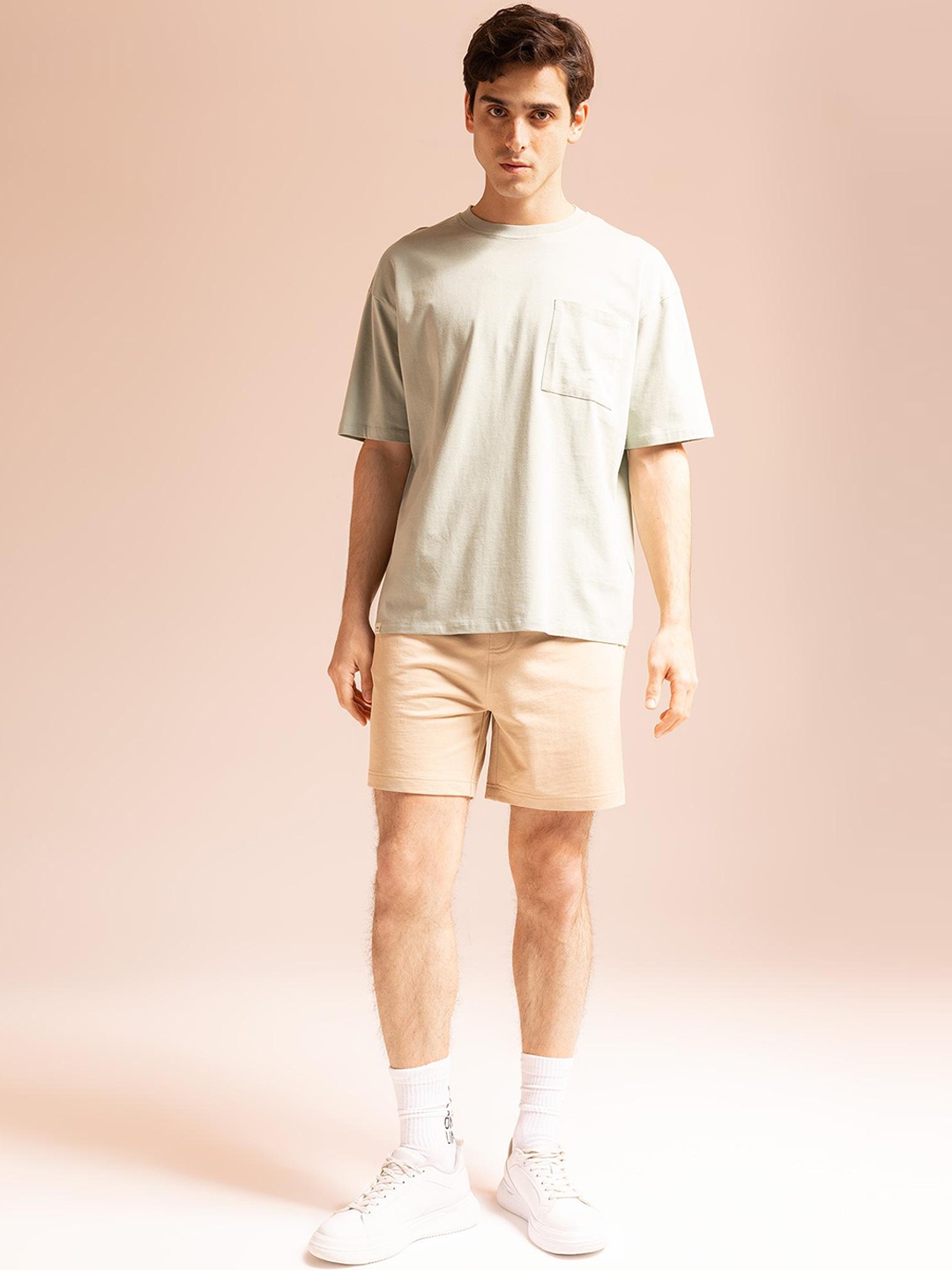 

DeFacto Men Mid-Rise Regular Shorts, Cream