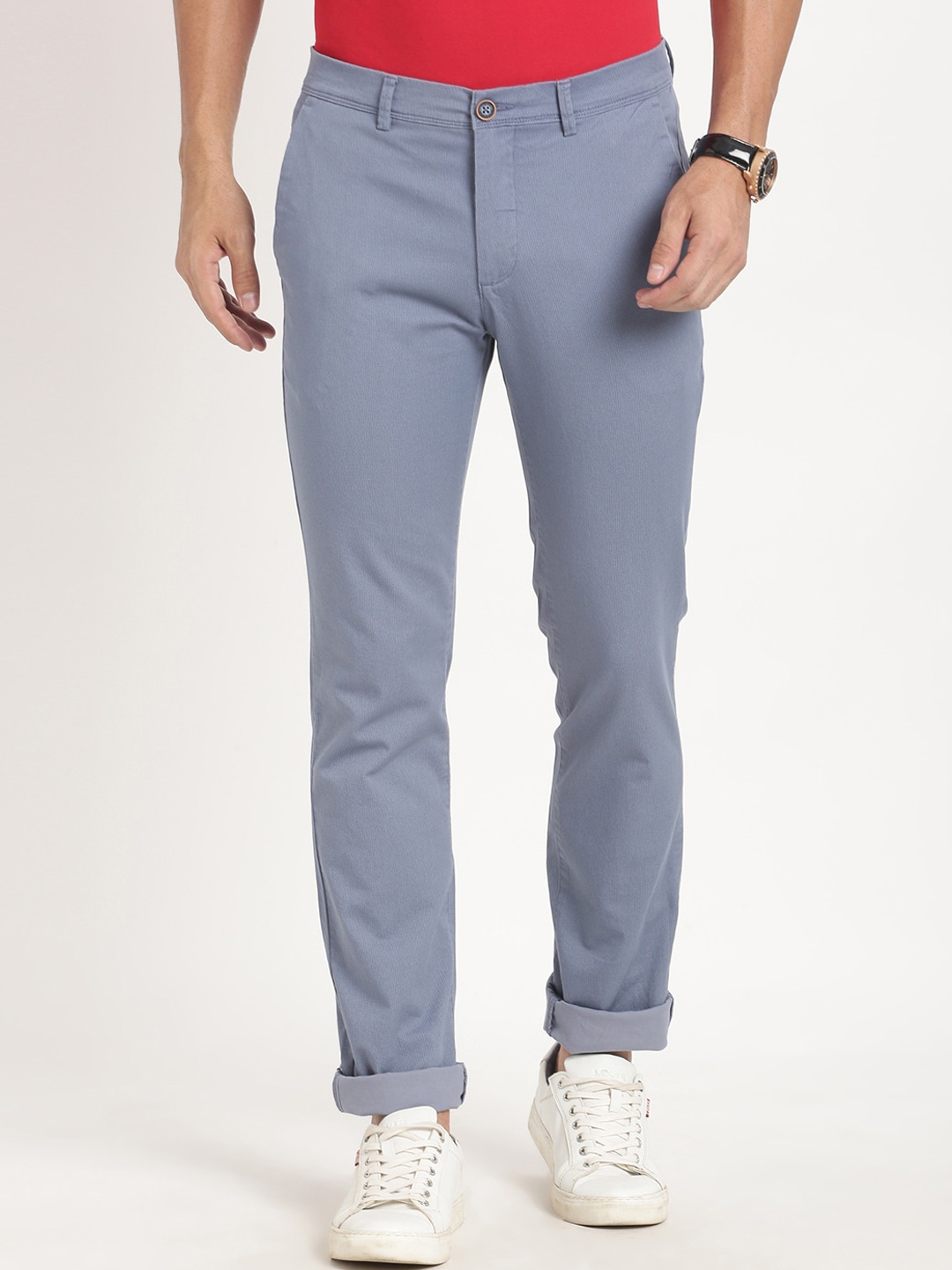 

Turtle Men Relaxed Tapered Fit Easy Wash Chinos, Blue
