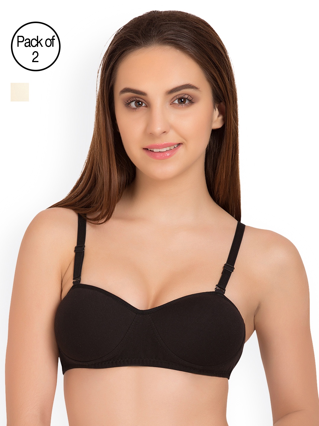 

Tweens Pack of 2 Half-Coverage T-shirt Bras TW91201, Off white