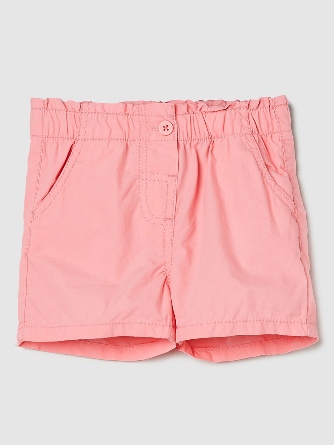 

max Girls Mid Rise Pure Cotton Shorts, Peach