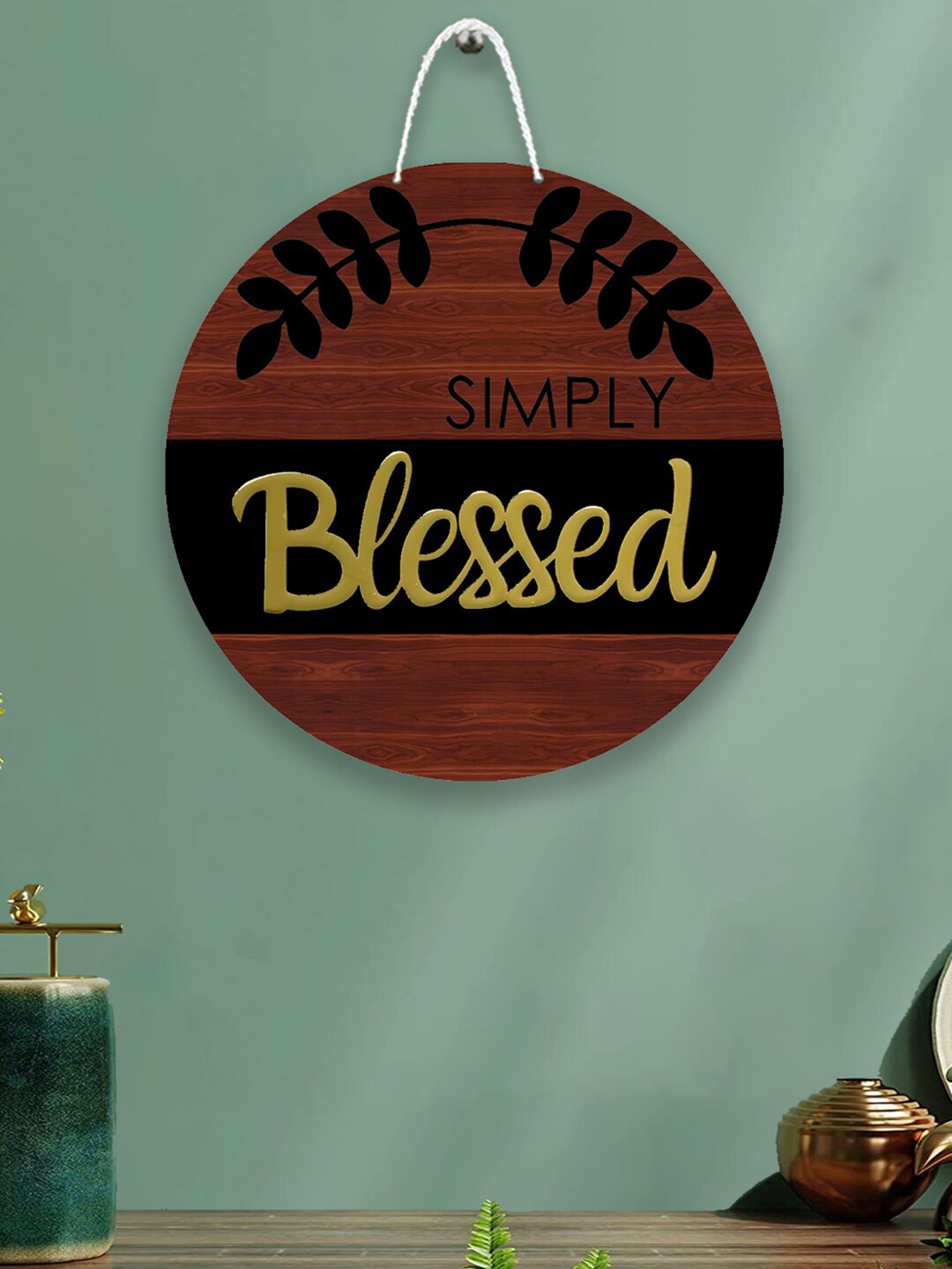 

Art Street Brown & Black Simply Blessed Sign Round MDF Wooden Wall Decor