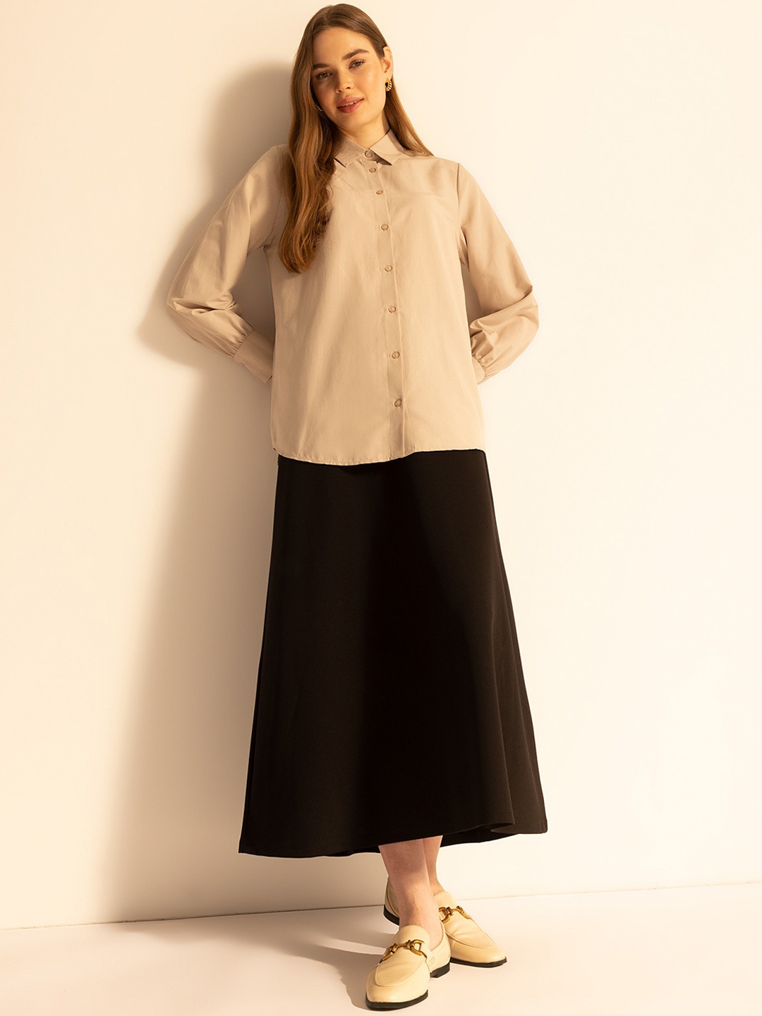 

DeFacto A-Line Flared Skirt, Black
