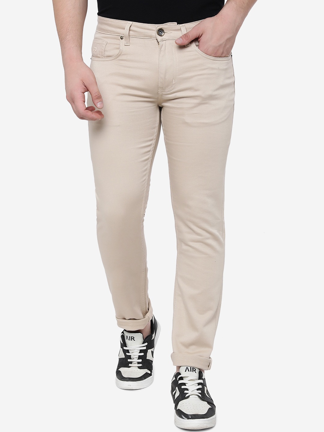 

JADE BLUE Men Slim Fit Stretchable Jeans, Beige