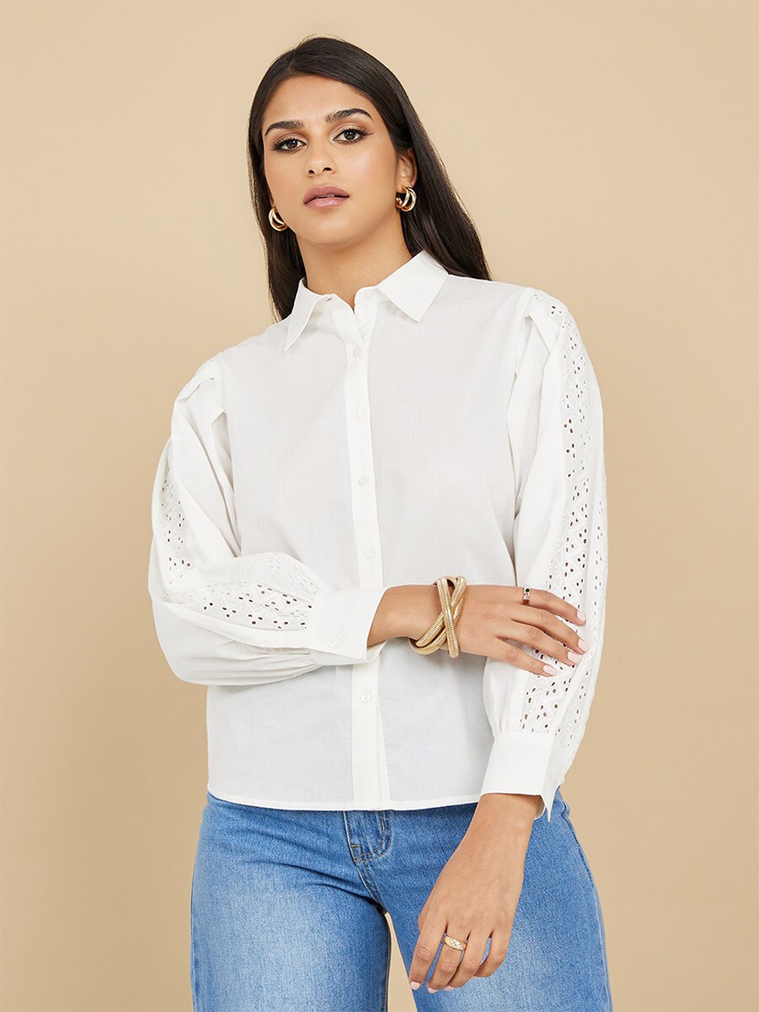 

Styli Cotton Casual Shirt, White