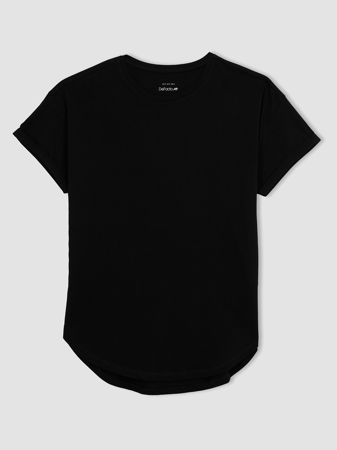 

DeFacto Round Neck Pure Cotton T-shirt, Black