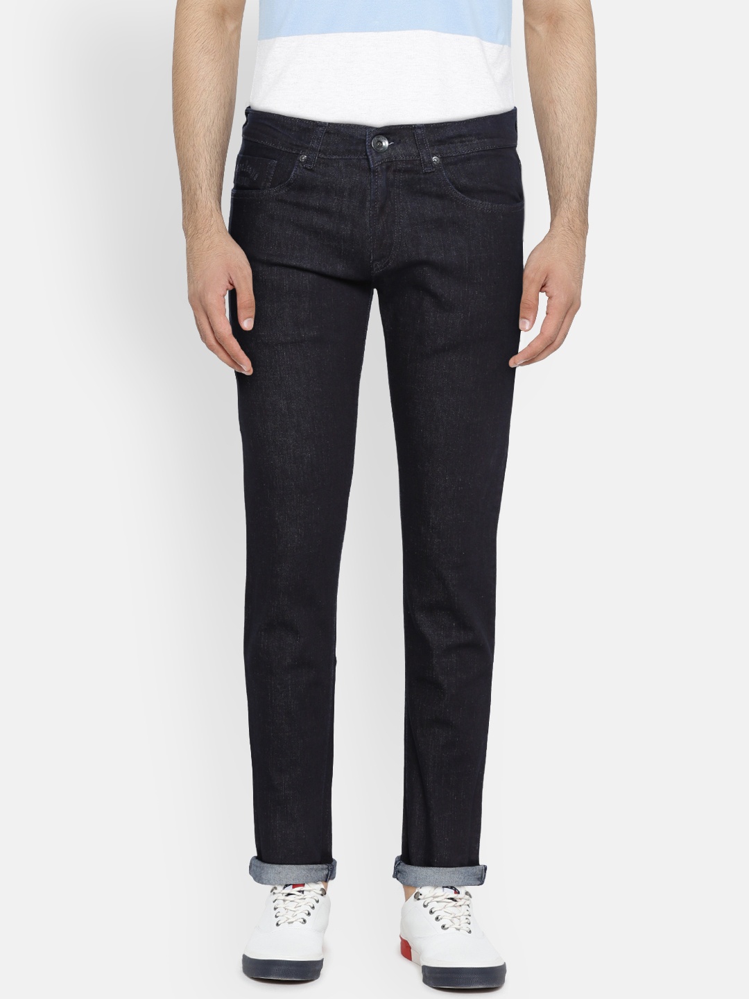 

Pepe Jeans Men Navy Blue Hatch Fit Low-Rise Clean Look Stretchable Jeans