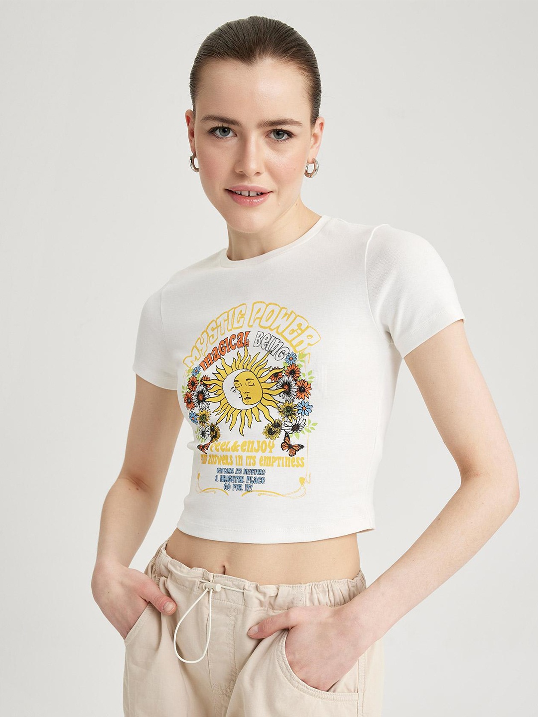 

DeFacto Graphic Printed T-shirt, White