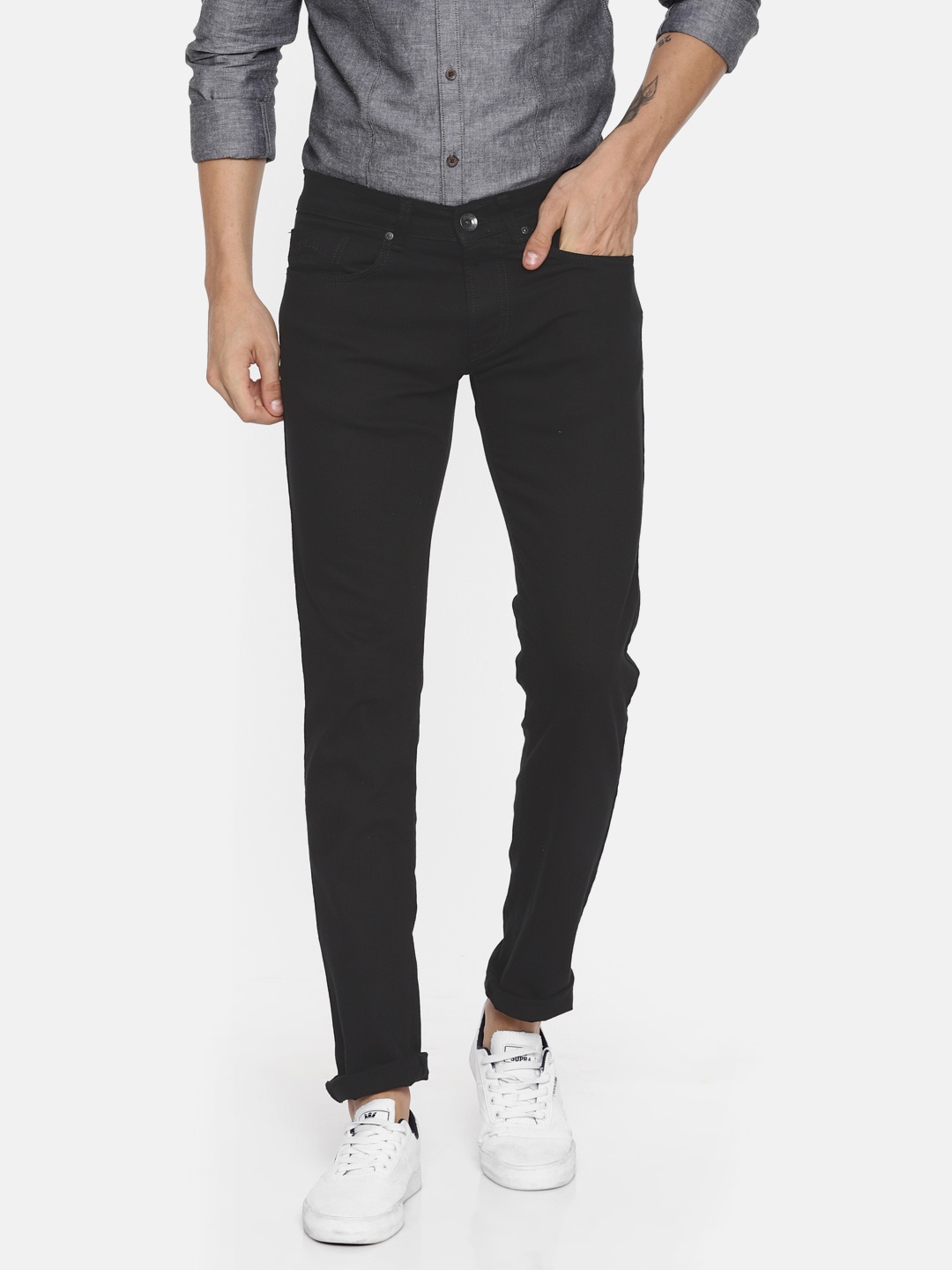 

Pepe Jeans Men Black Hatch Fit Low-Rise Clean Look Stretchable Jeans