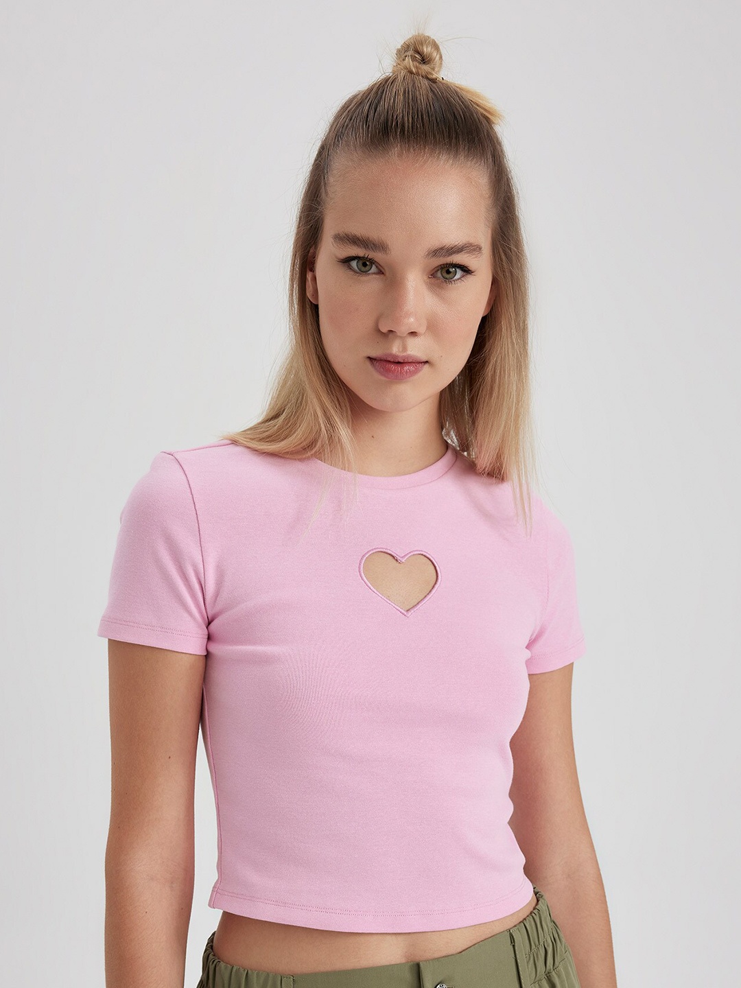 

DeFacto Striped Short Sleeves T-shirt, Pink