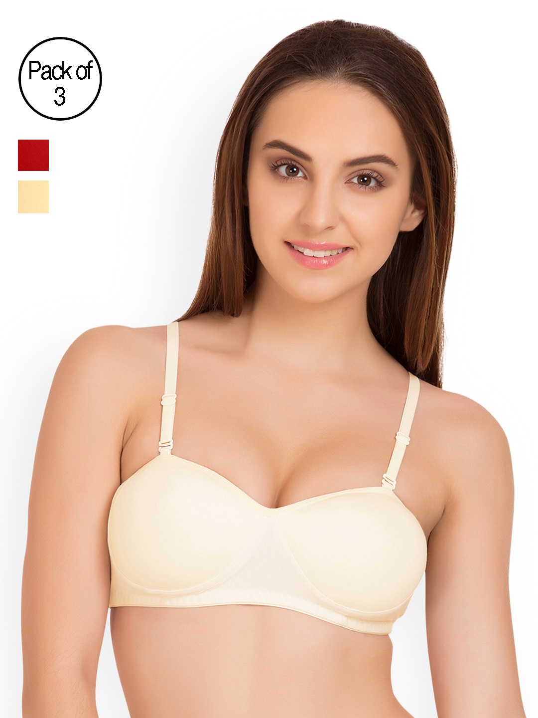 

Tweens Pack of 3 Half-Coverage T-shirt Bras TW91201, Off white