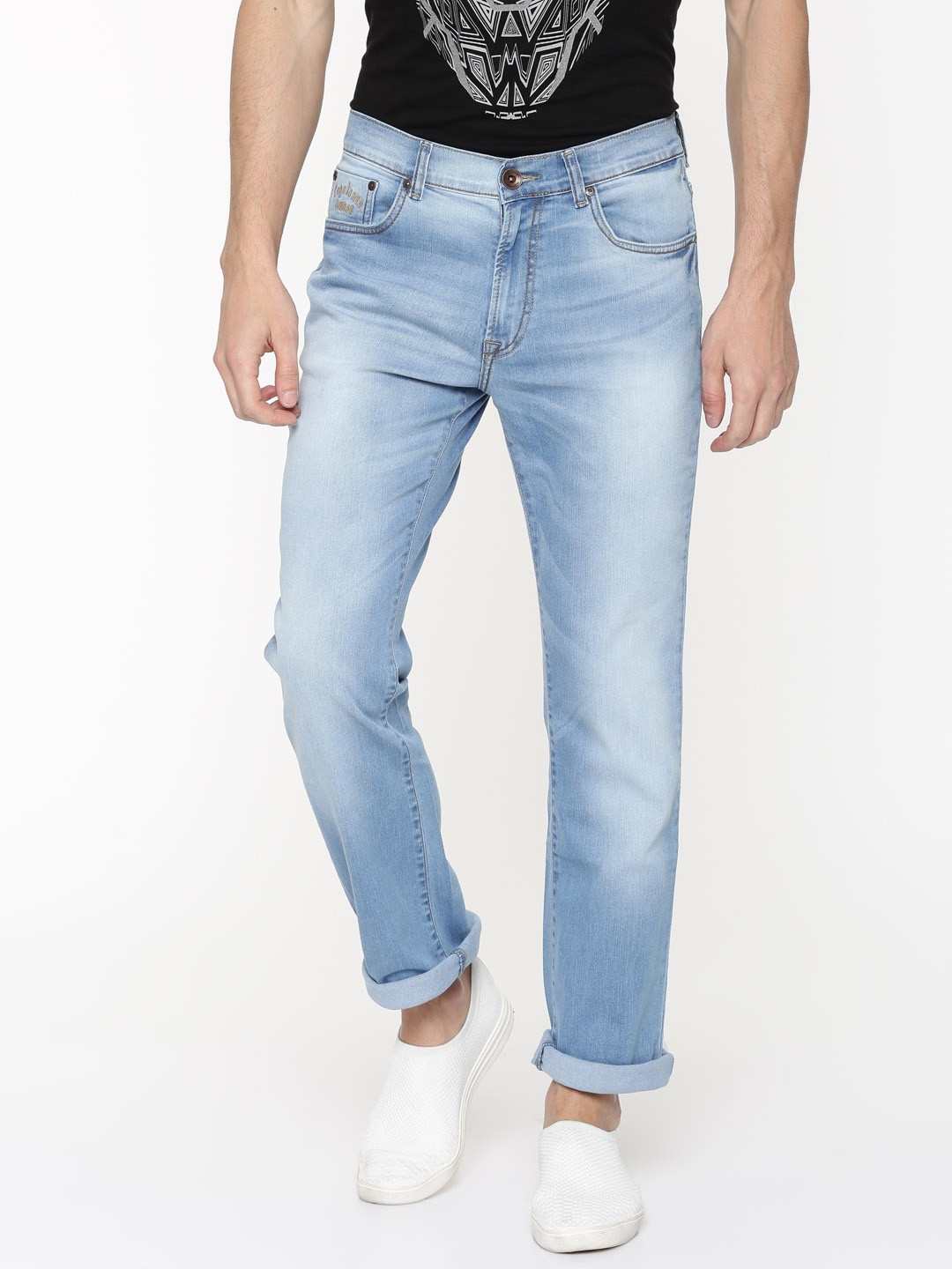 

Pepe Jeans Men Blue Holborne Regular Fit Low-Rise Clean Look Stretchable Jeans