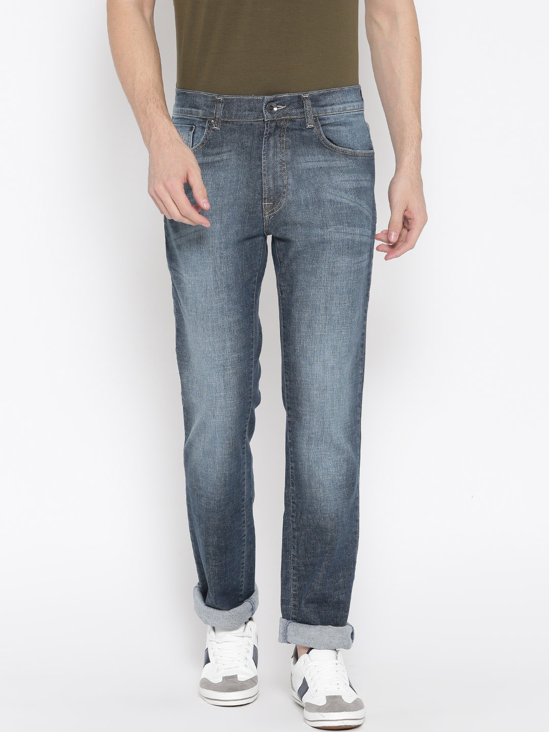 

Pepe Jeans Men Blue Holborne Fit Low-Rise Clean Look Stretchable Jeans