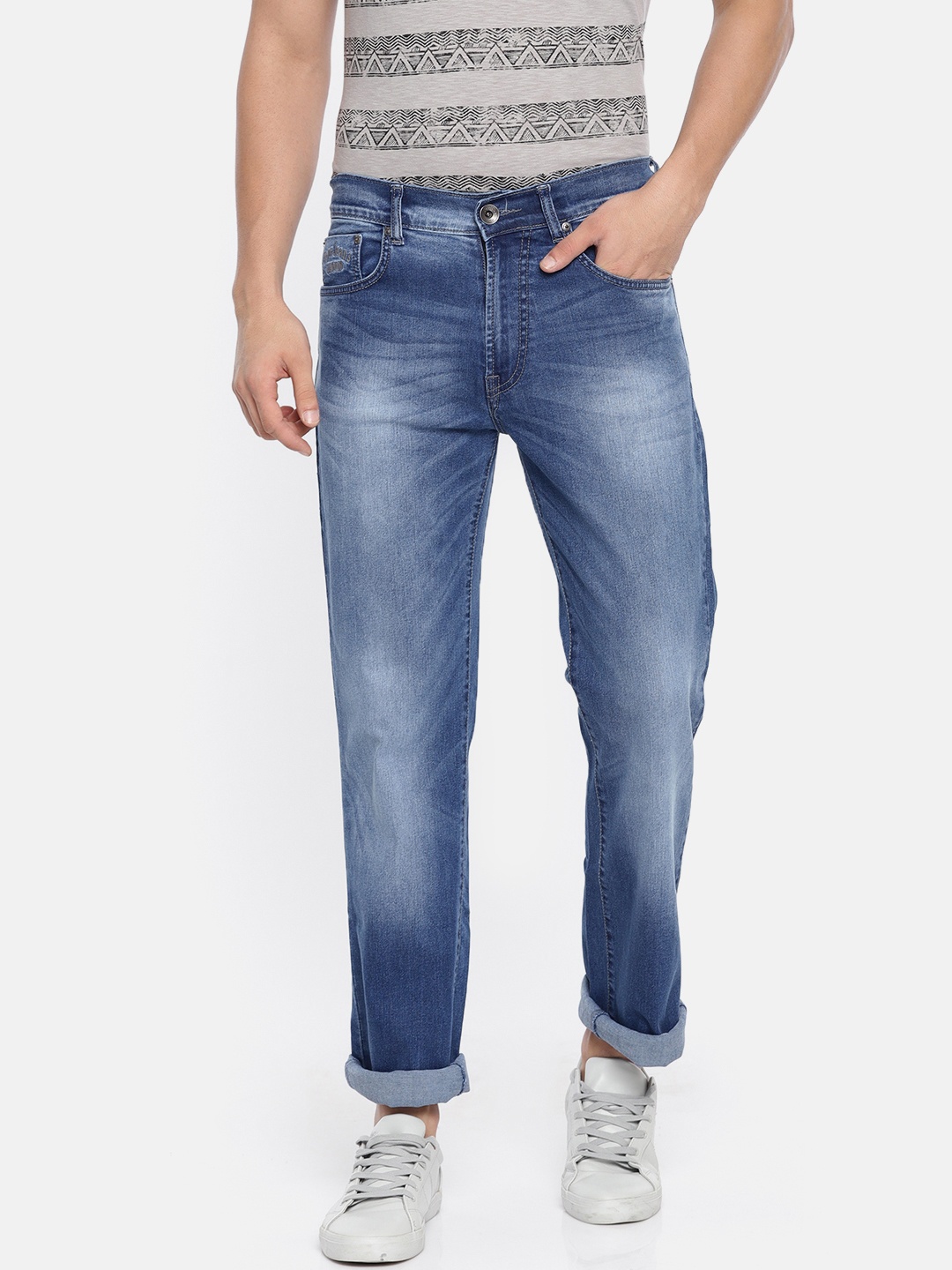 

Pepe Jeans Men Blue Regular Fit Low-Rise Clean Look Stretchable Jeans