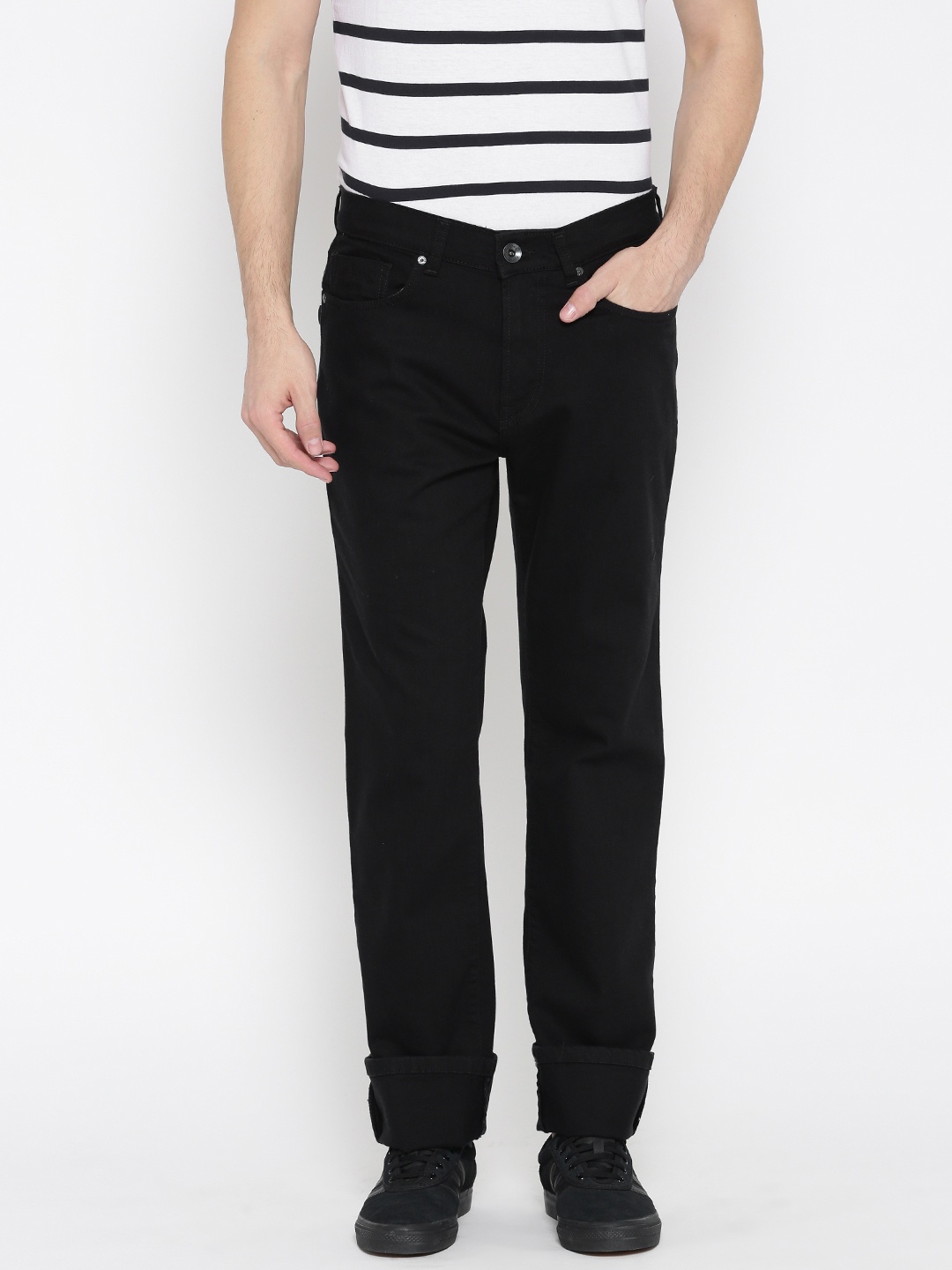 

Pepe Jeans Men Black Kingston Fit Mid-Rise Clean Look Stretchable Jeans