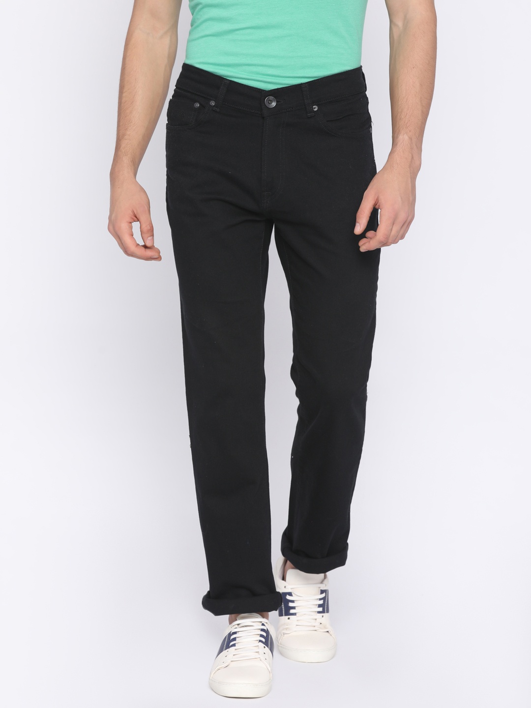 

Pepe Jeans Men Black Regular Fit Mid-Rise Clean Look Stretchable Jeans