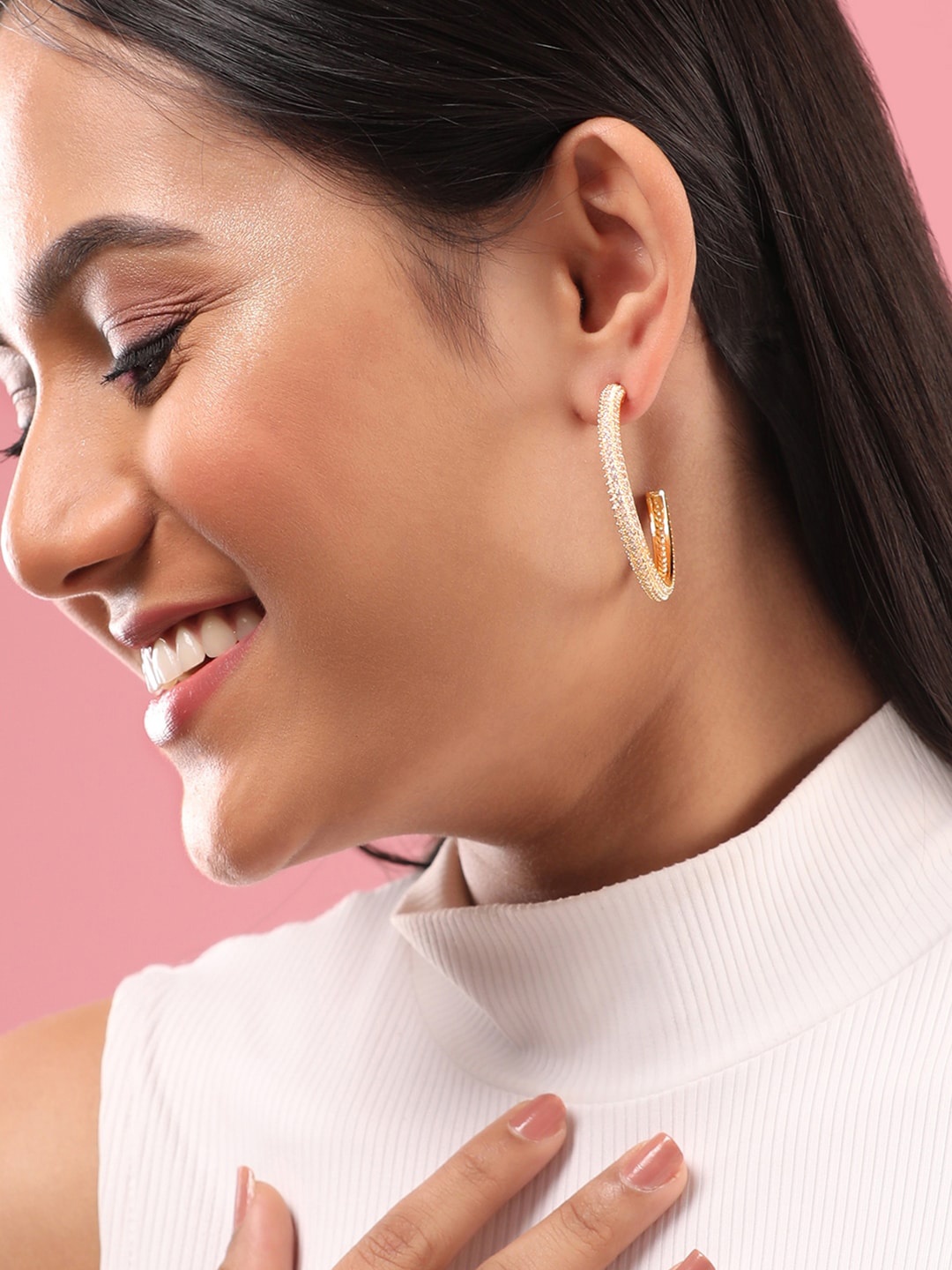 

Rubans Gold-Plated Circular Hoop Earrings
