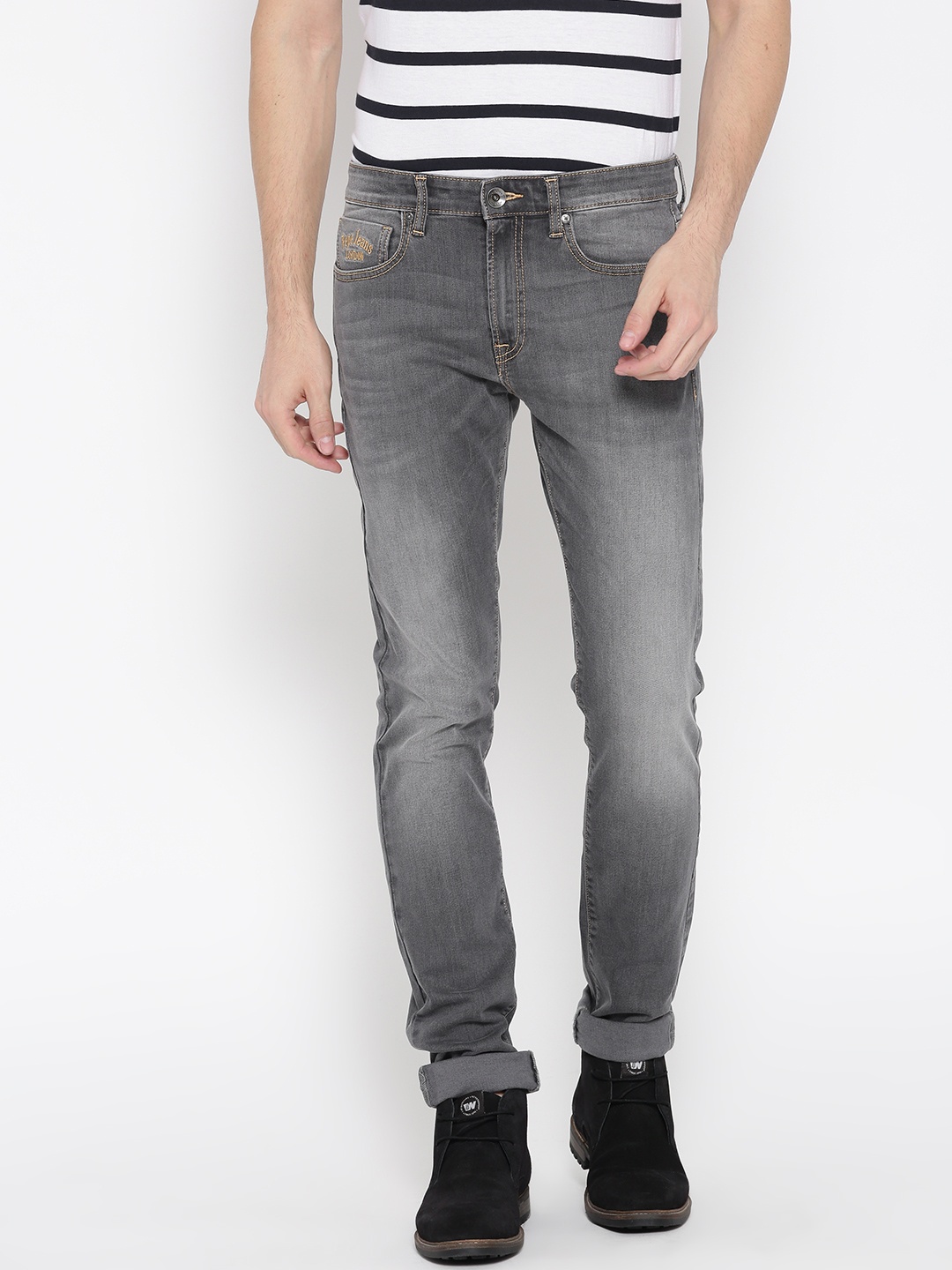 

Pepe Jeans Men Grey Soho Super-Slim Fit Low-Rise Clean Look Stretchable Jeans