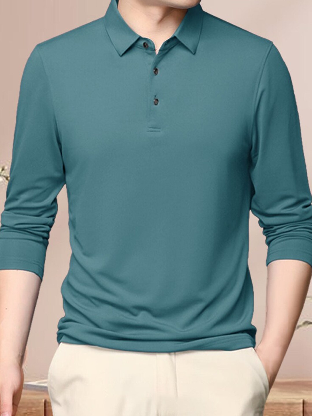 

Eyebogler Polo Collar Cotton T-shirt, Green